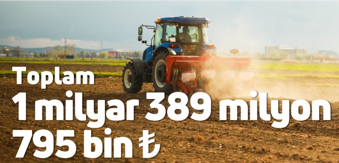 1 milyar 389 milyon 795 bin lira tarımsal destekleme ödemesi hesaplara aktarılıyor