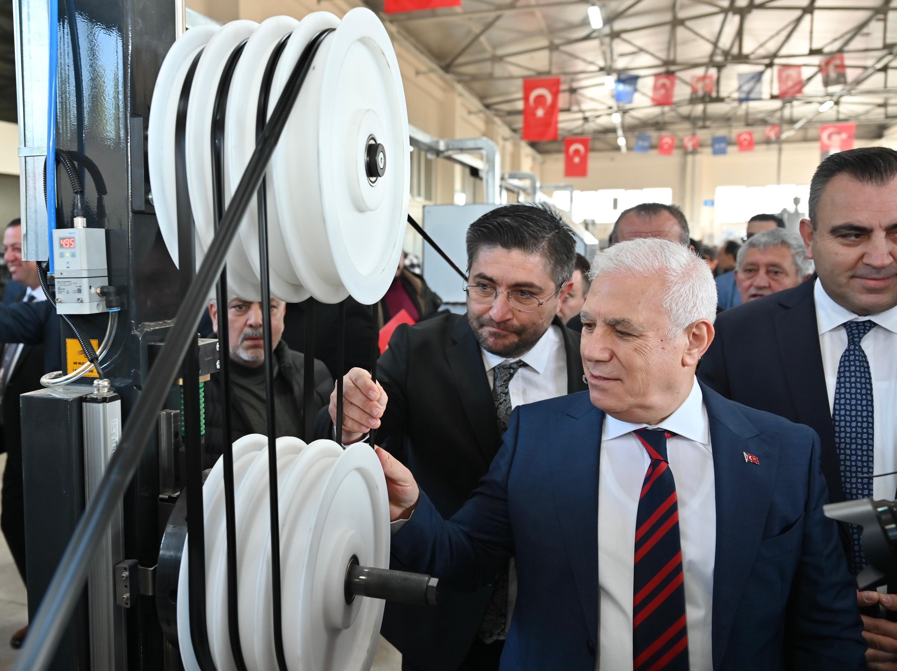 Bursa'da çiftçinin ihtiyacını karşılayacak sulama borusu tesisi hizmete girdi