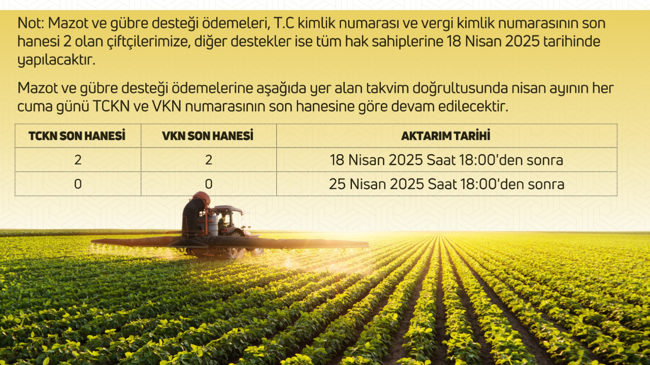 Mazot-gübre ve fındık destekleri bugün yatırılıyor
