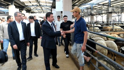 Osmangazi'de Başkan Aydın, hayvan pazarını gezdi