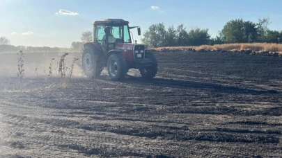 Tekirdağ'daki yangında 1500 dekar tarım alanı zarar gördü