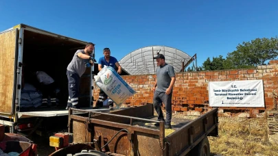 İzmir Büyükşehir'den yangın bölgesine yem desteği