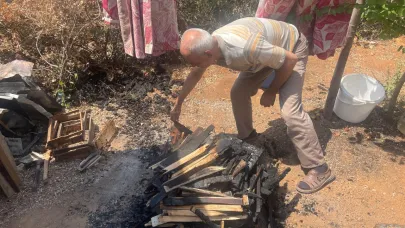 Yangında "armut köyü"nün arı kovanları da yandı