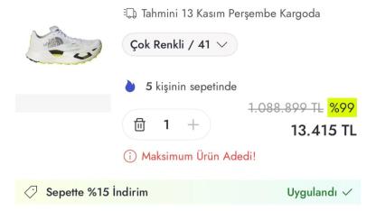 Ayakkabıyı 1 milyon lira gösterip yüzde 99 düşürdüler