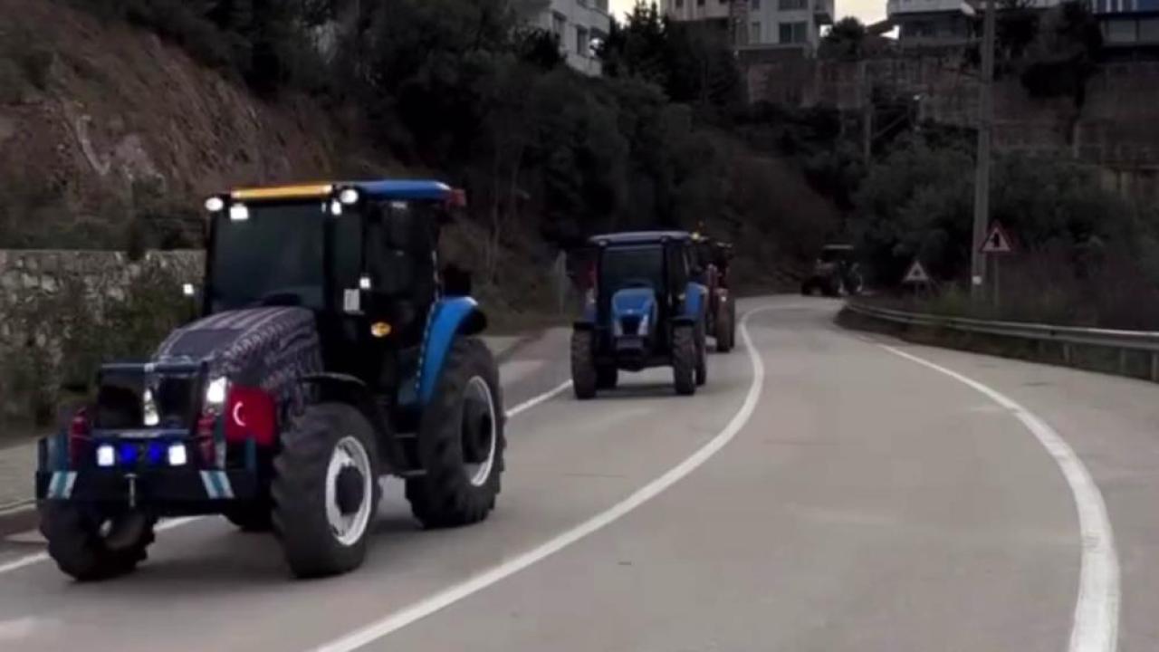 Bursa Mudanya'da traktör konvoylu eylem