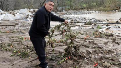 Sel 5 milyon liralık serasını ve ürününü yerle bir etti