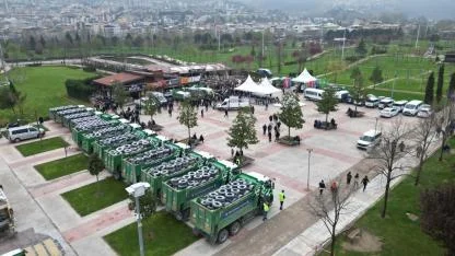 Bursa Büyükşehir'den damla sulama borusu ve gübre desteği