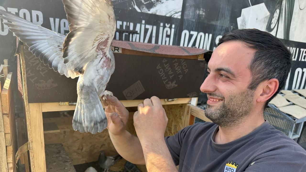 18 yıllık kaporta ustası güvercinlerine gözü gibi bakıyor