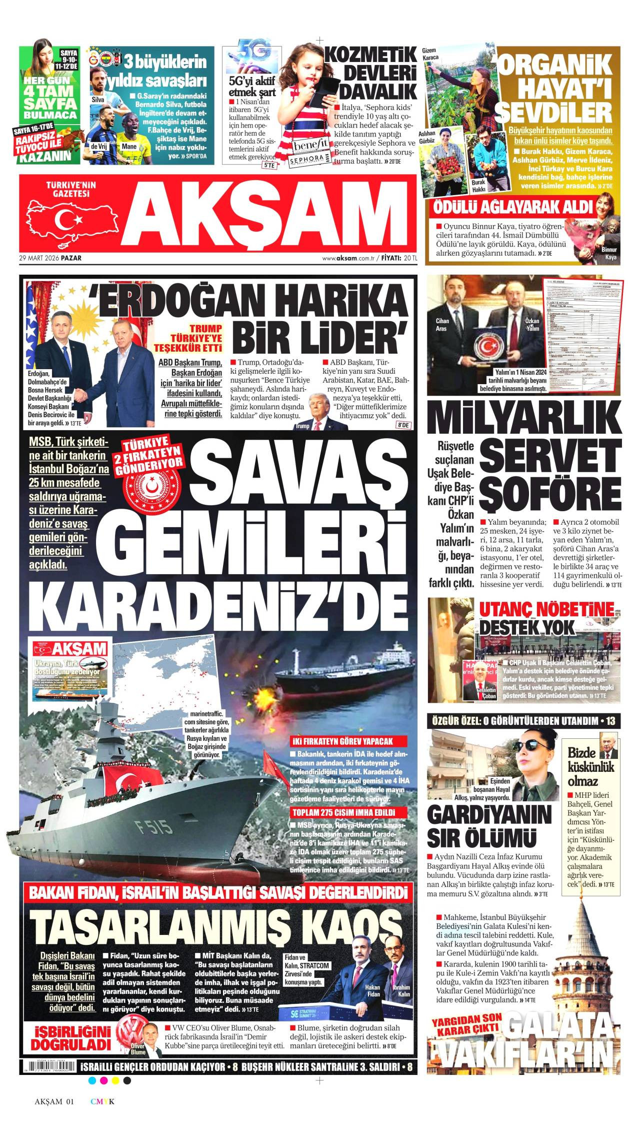 Akşam Gazetesi Gazete Manşeti