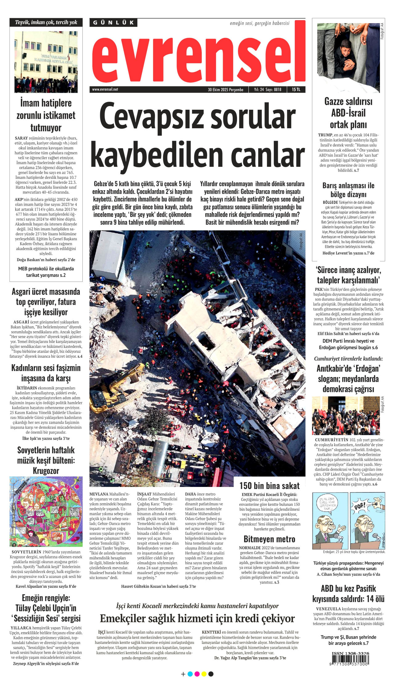 EVRENSEL Gazete Manşeti