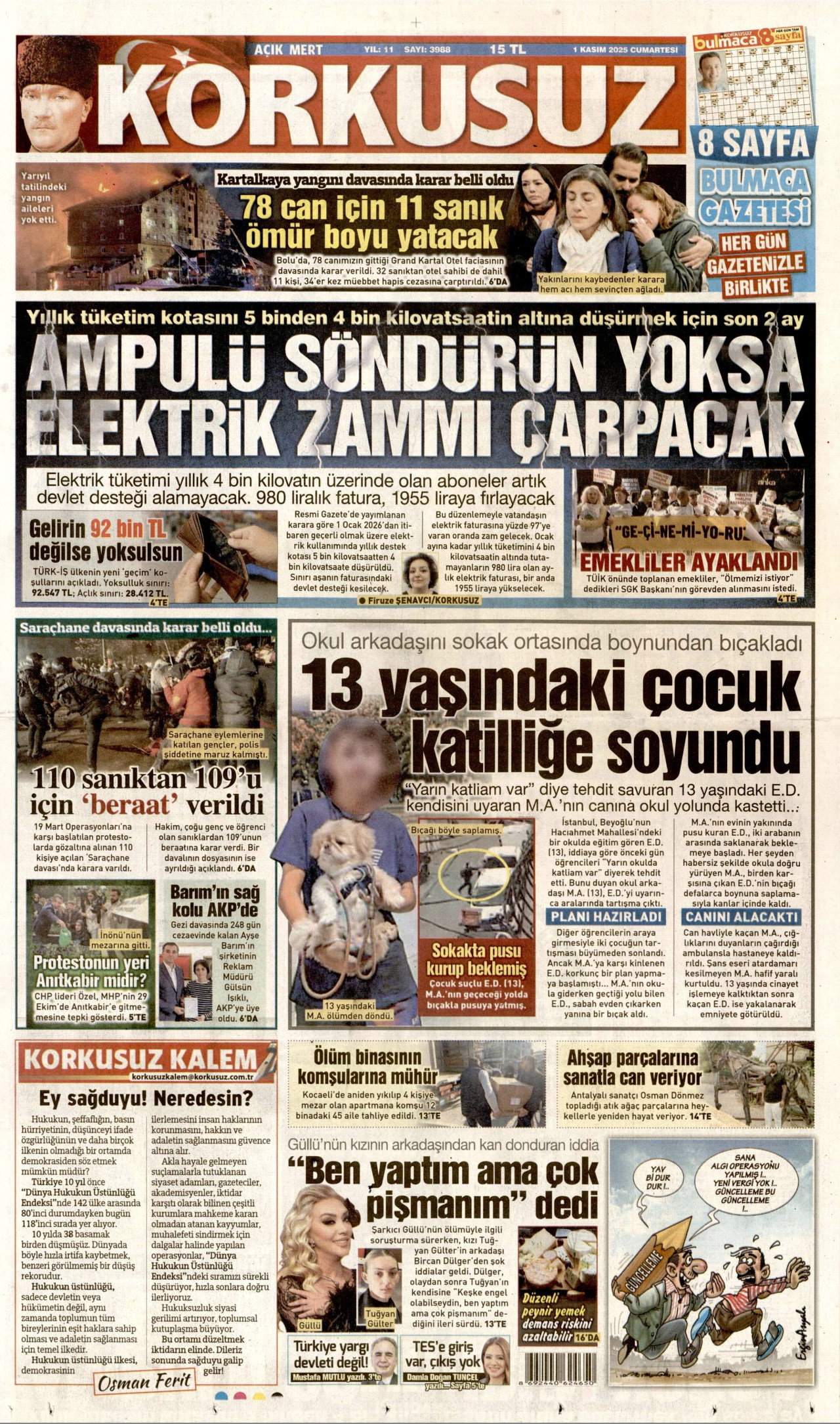 KORKUSUZ Gazete Manşeti