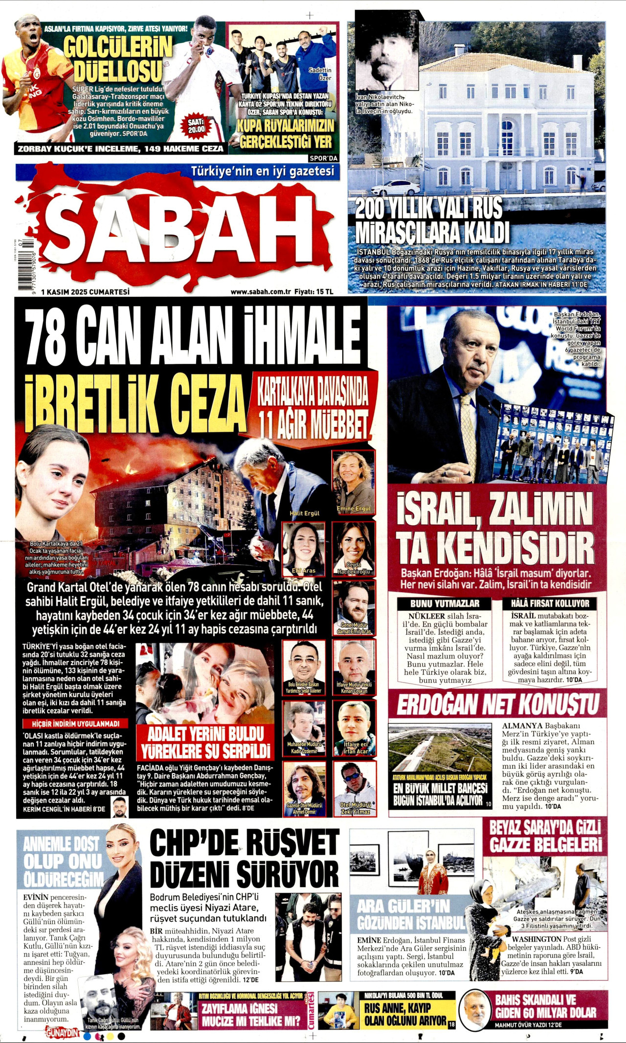 SABAH Gazete Manşeti