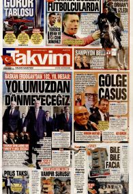 TAKVİM Gazete Manşeti