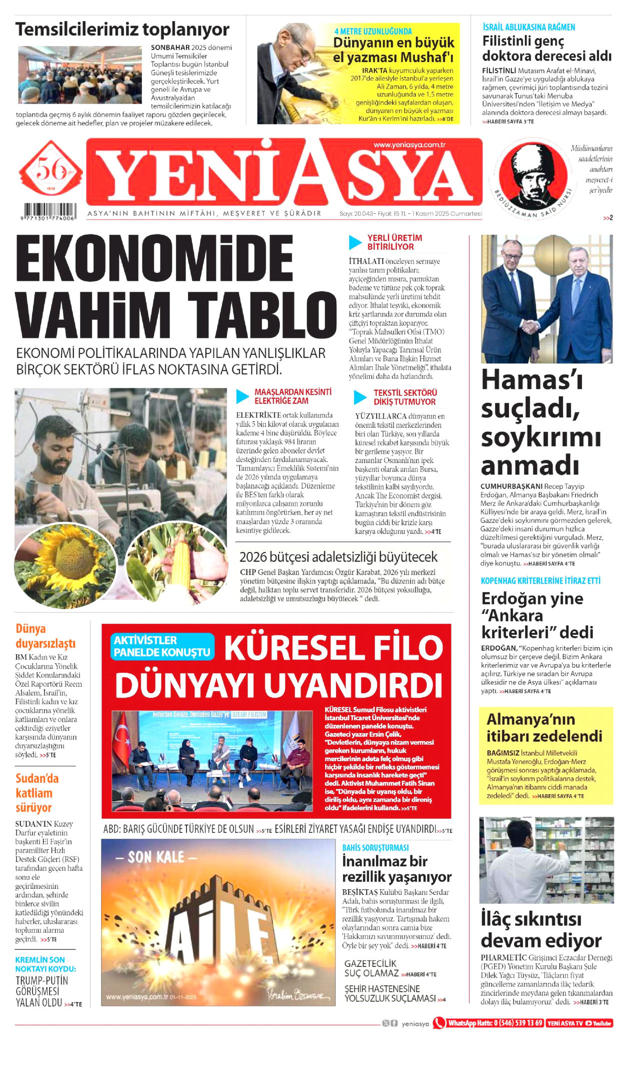 YENİ ASYA Gazete Manşeti