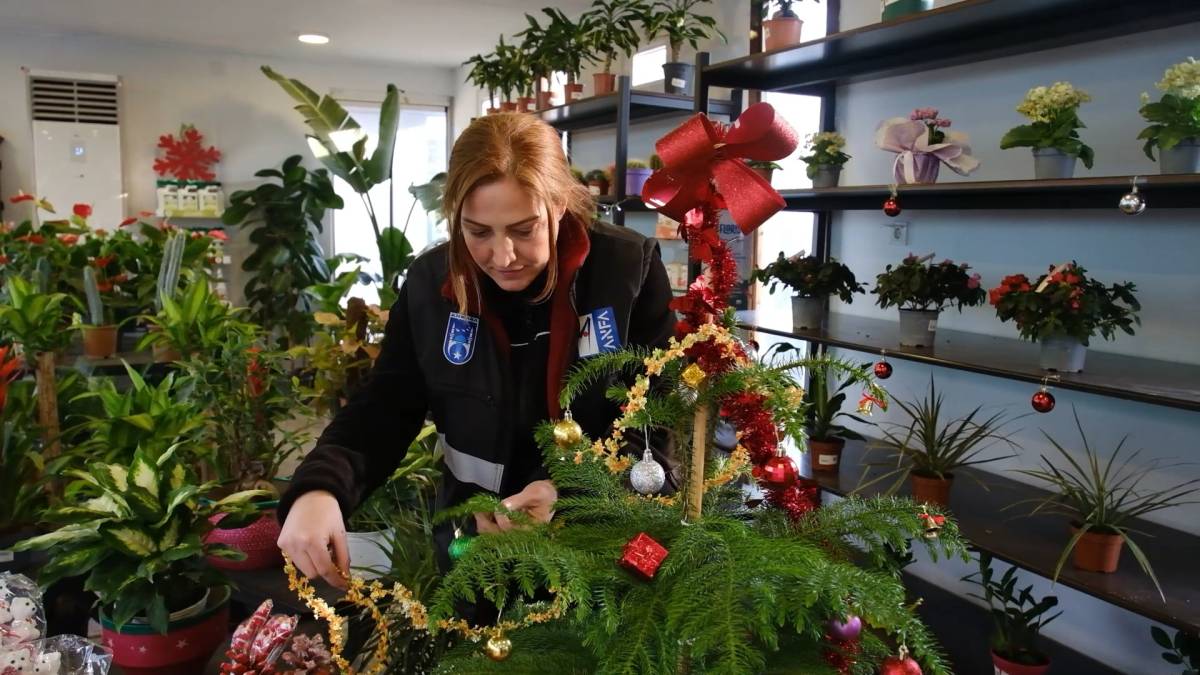 Ankara'daki Bitki Evleri yeni yıl renklerine büründü