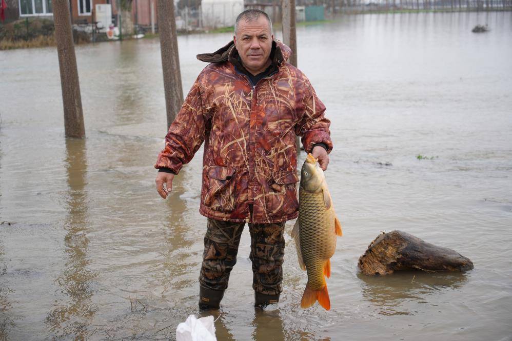 Edirne'de tarlada sazan yakaladılar
